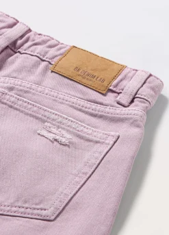 Blukids Shorts ripped in denim di puro cotone ragazza- Jeans
