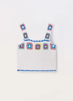 Blukids Top crochet in puro cotone ragazza- T-shirt