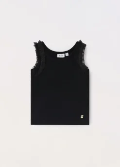 Blukids Top in costina di cotone stretch bambina- T-shirt