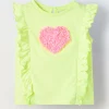 Blukids Top in misto cotone con applicazioni neonata- T-shirt