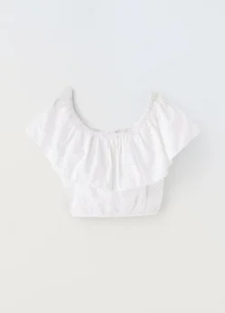Blukids Top in puro cotone sangallo ragazza- T-shirt