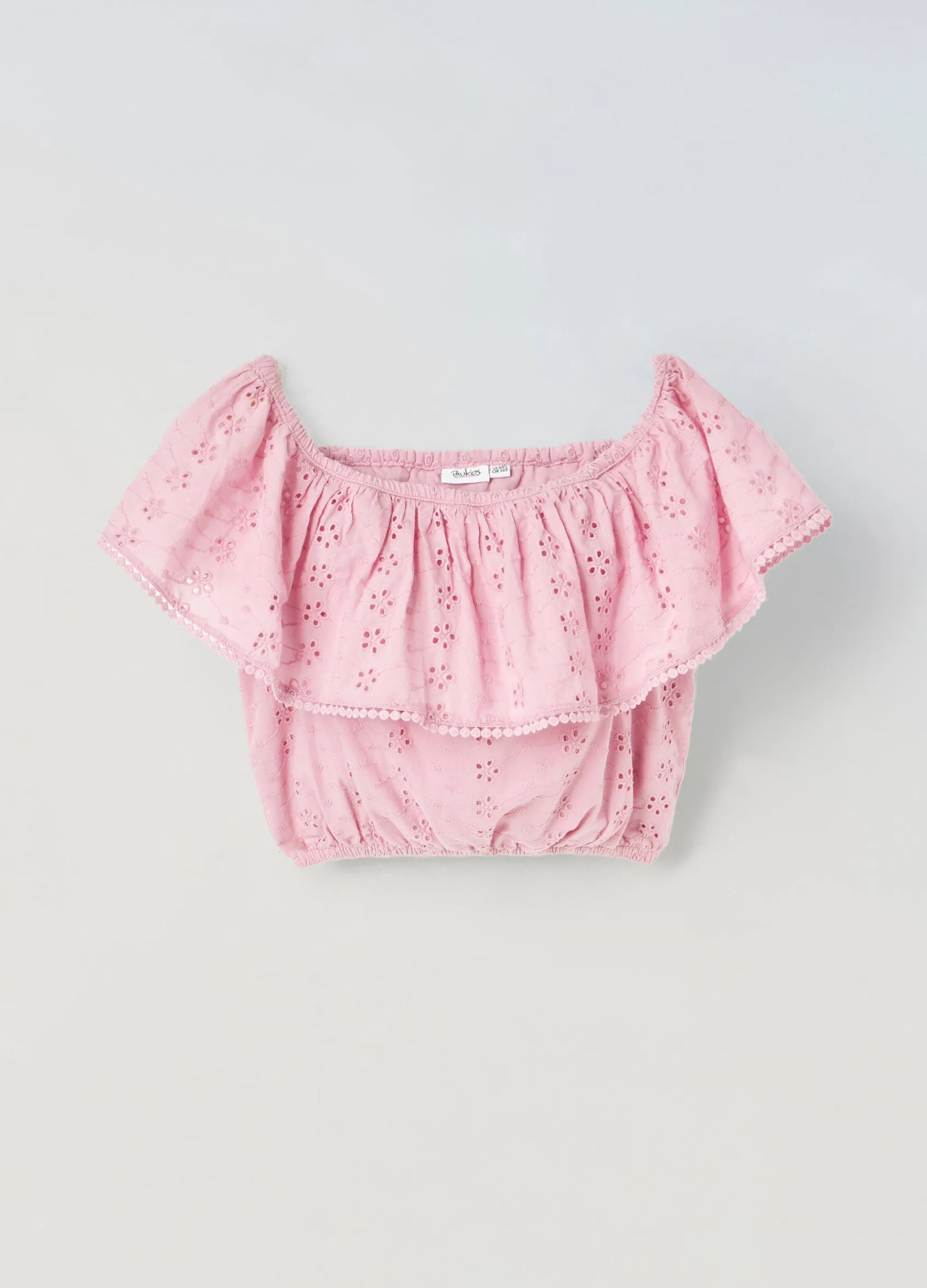 Blukids Top in puro cotone sangallo ragazza- T-shirt
