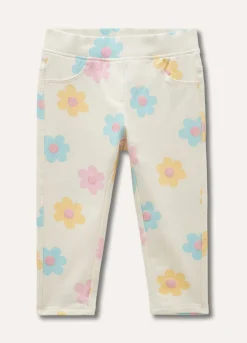 Blukids Treggings in cotone stretch con stampe neonata- Pantaloni