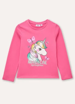 Blukids T-shirt a manica lunga con stampa bambina- T-shirt