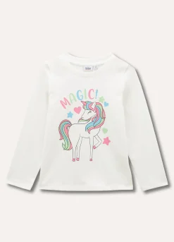 Blukids T-shirt a manica lunga in puro cotone bambina- T-shirt