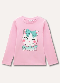 Blukids T-shirt a manica lunga in puro cotone bambina- T-shirt