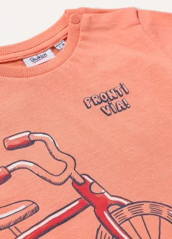 Blukids T-shirt a maniche corte in puro cotone neonato- T-shirt