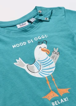 Blukids T-shirt a maniche corte in puro cotone neonato- T-shirt