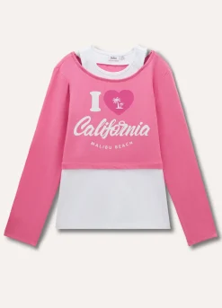 Blukids T-shirt a maniche lunghe con canotta ragazza- T-shirt