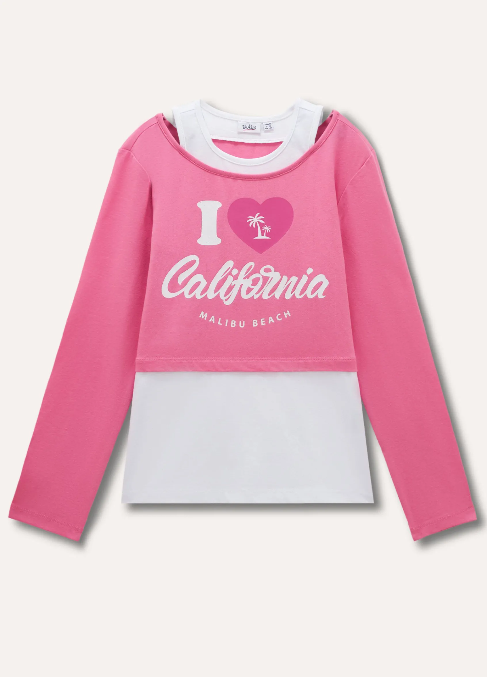Blukids T-shirt a maniche lunghe con canotta ragazza- T-shirt