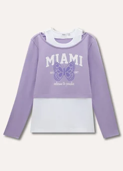 Blukids T-shirt a maniche lunghe con canotta ragazza- T-shirt