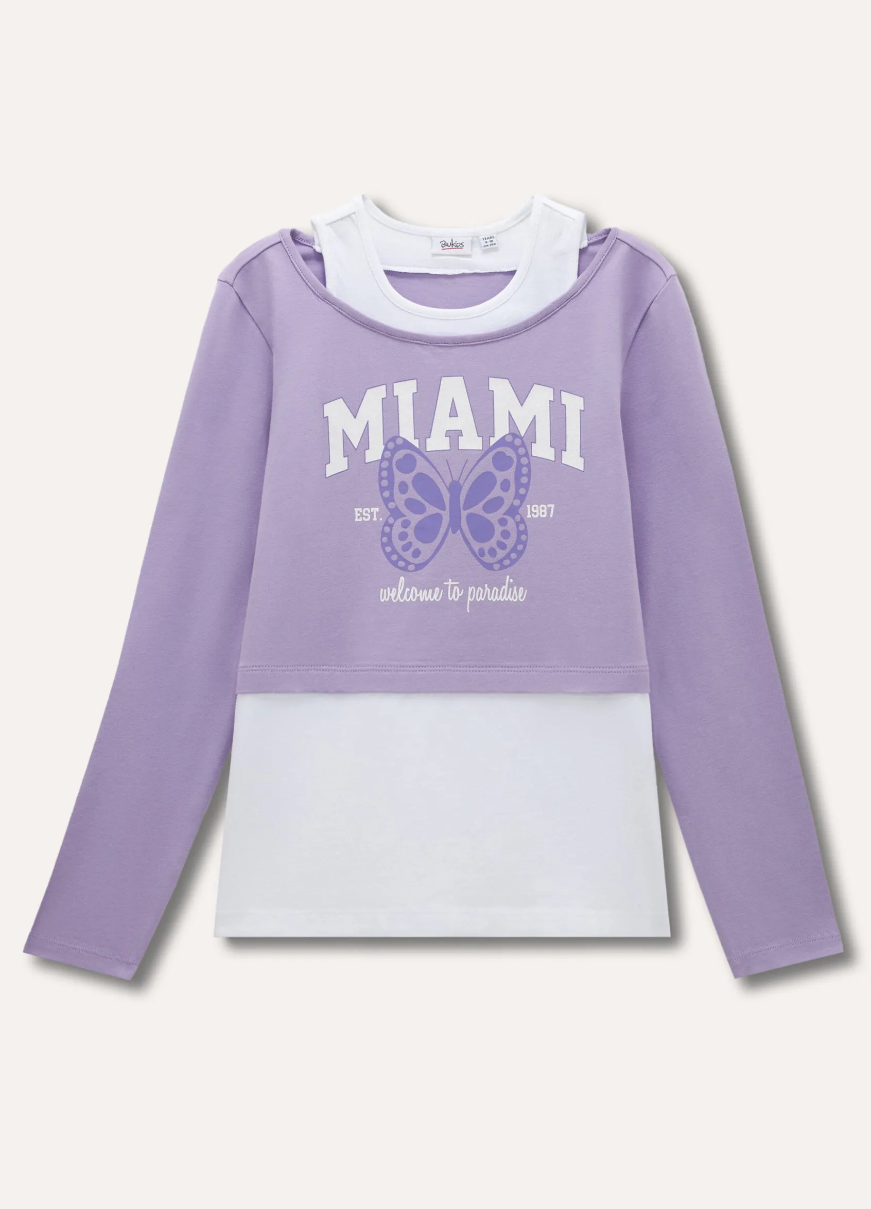 Blukids T-shirt a maniche lunghe con canotta ragazza- T-shirt