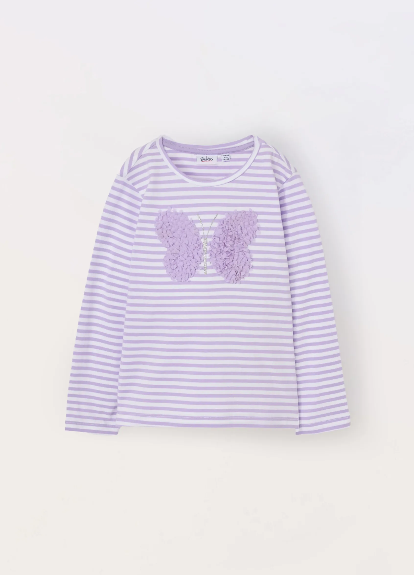 Blukids T-shirt a maniche lunghe con farfalla bambina- T-shirt