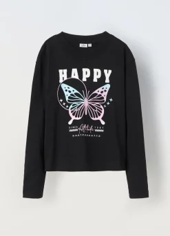 Blukids T-shirt a maniche lunghe in puro cotone ragazza- T-shirt