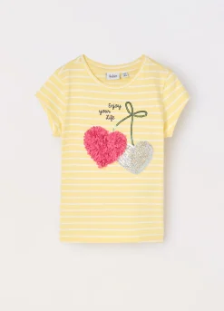 Blukids T-shirt a righe in puro cotone bambina- T-shirt