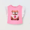 Blukids T-shirt con maniche in sangallo neonata- T-shirt