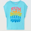 Blukids T-shirt cropped in puro cotone ragazza- T-shirt