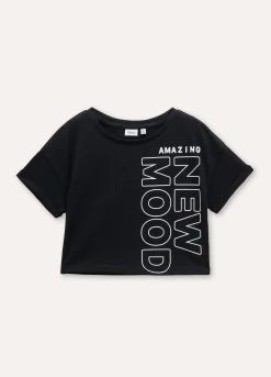 Blukids T-shirt cropped in puro cotone ragazza- T-shirt