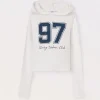 Blukids T-shirt in costina con cappuccio in cotone stretch ragazza- T-shirt