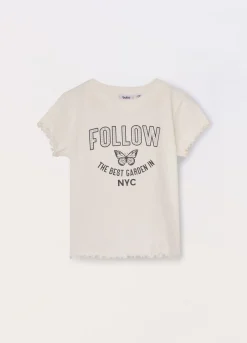 Blukids T-shirt in costina di cotone stretch ragazza- T-shirt