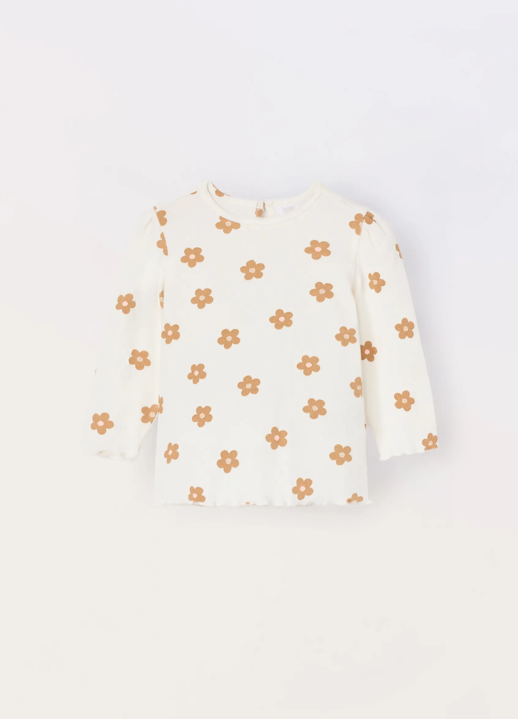 Blukids T-shirt in costina di cotone stretch neonata- T-shirt