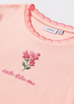 Blukids T-shirt in costina di cotone stretch bambina- T-shirt