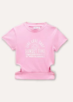 Blukids T-shirt in costina di viscosa stretch ragazza- T-shirt