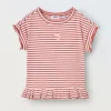 Blukids T-shirt in cotone stretch a righe neonata- T-shirt