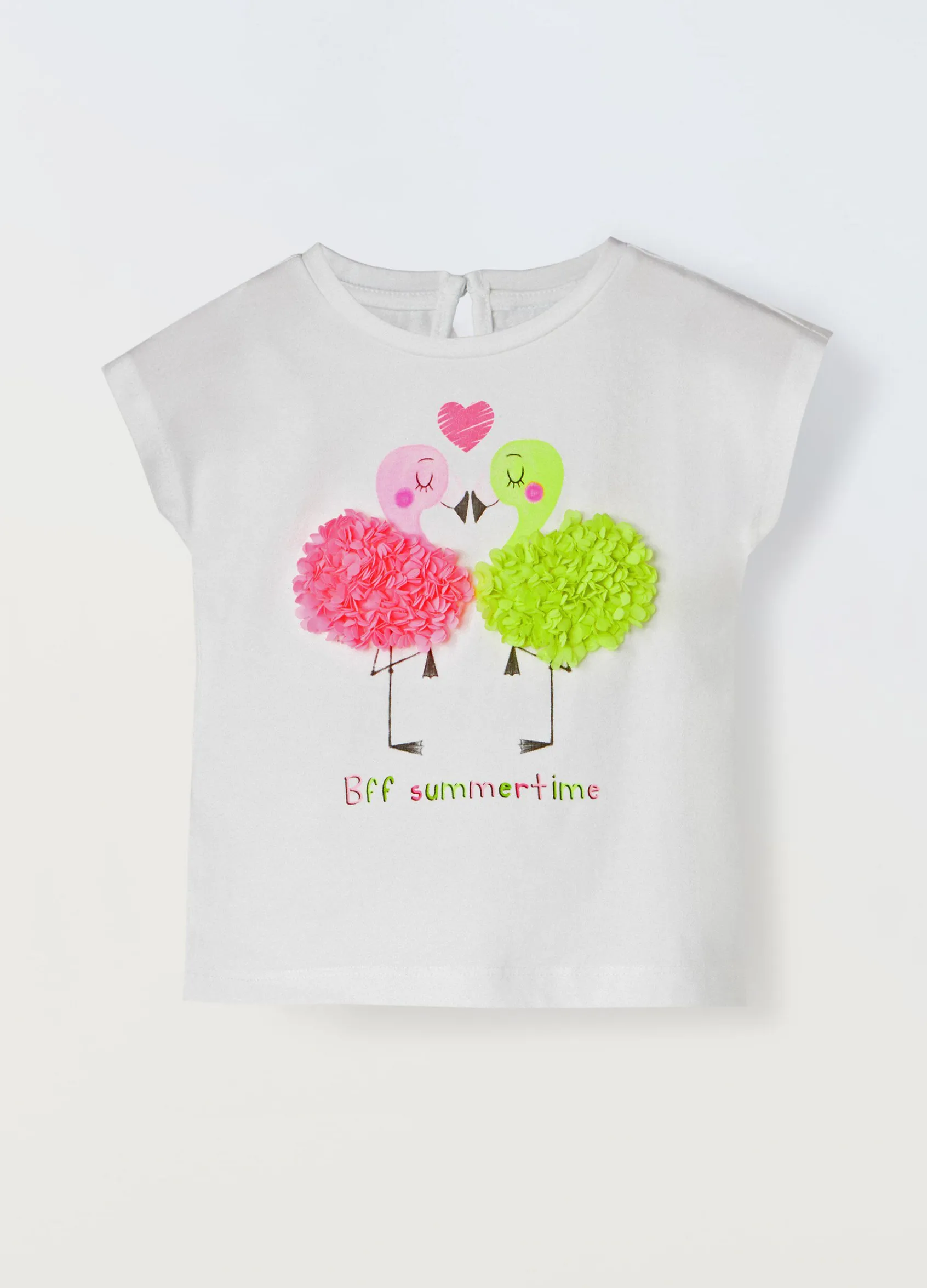 Blukids T-shirt in cotone stretch con applicazioni neonata- T-shirt