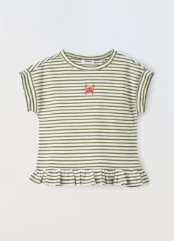 Blukids T-shirt in cotone stretch a righe neonata- T-shirt