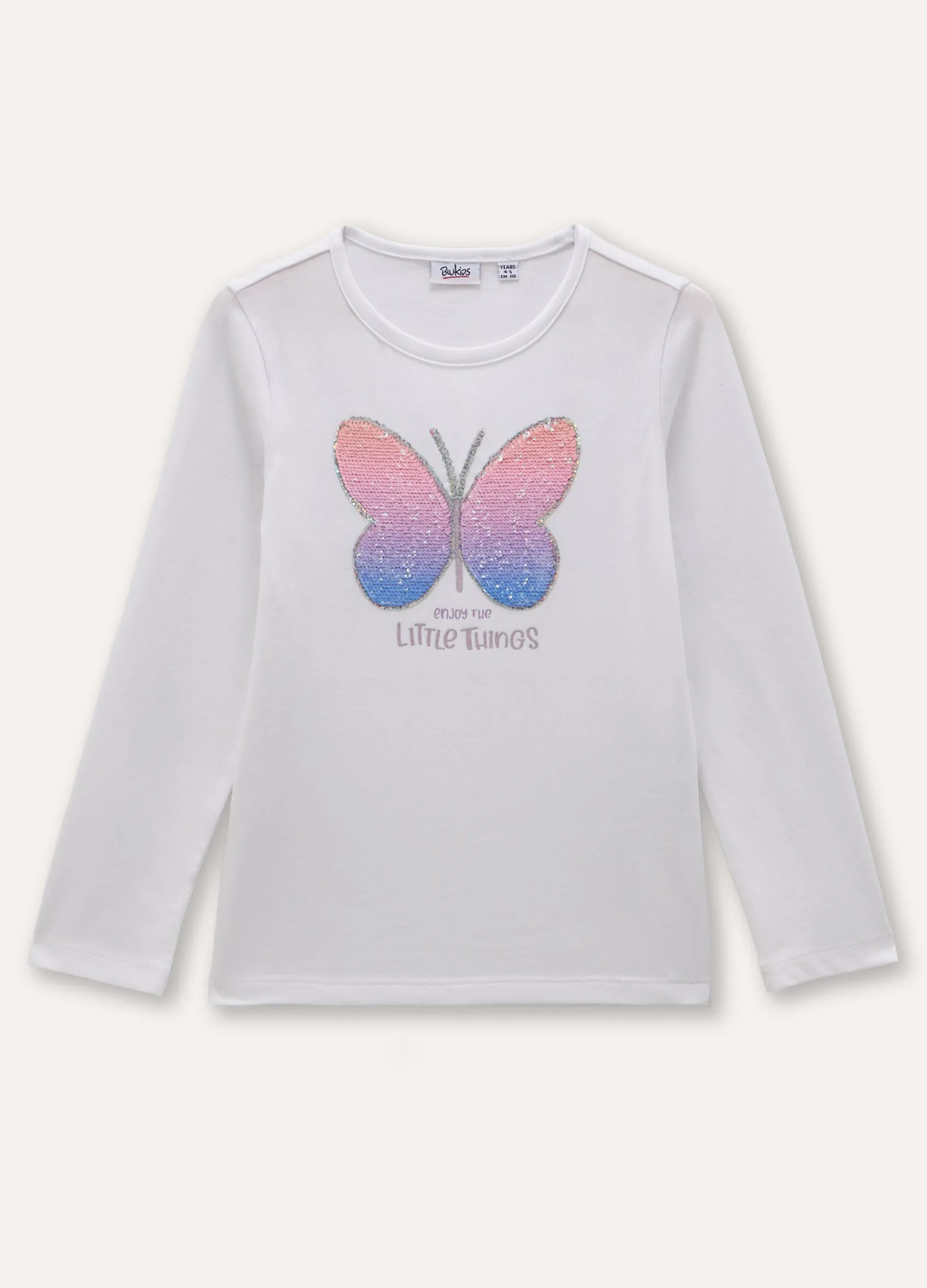 Blukids T-shirt in cotone stretch a maniche lunghe bambina- T-shirt