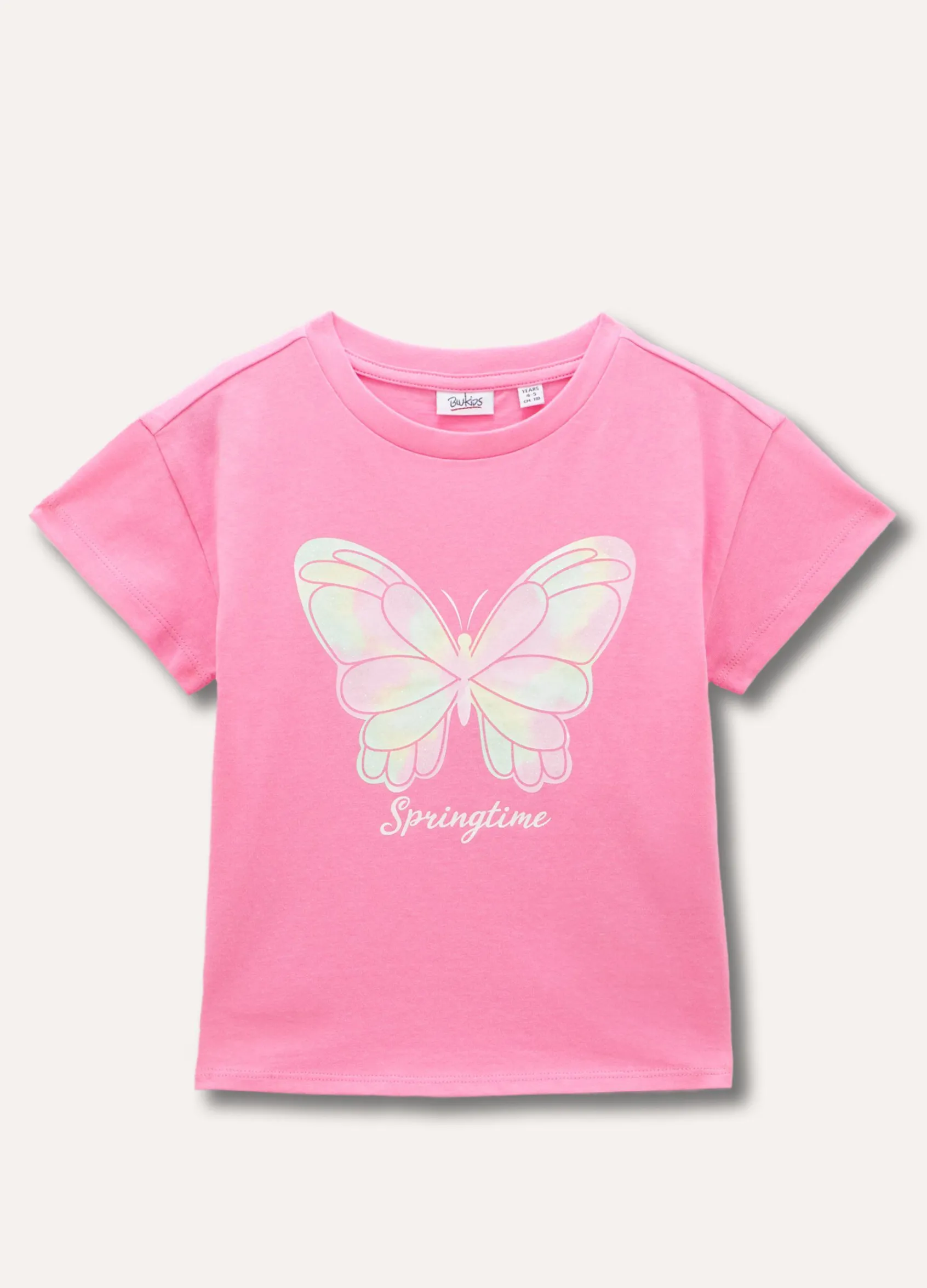 Blukids T-shirt in cotone stretch con stampa bambina- T-shirt