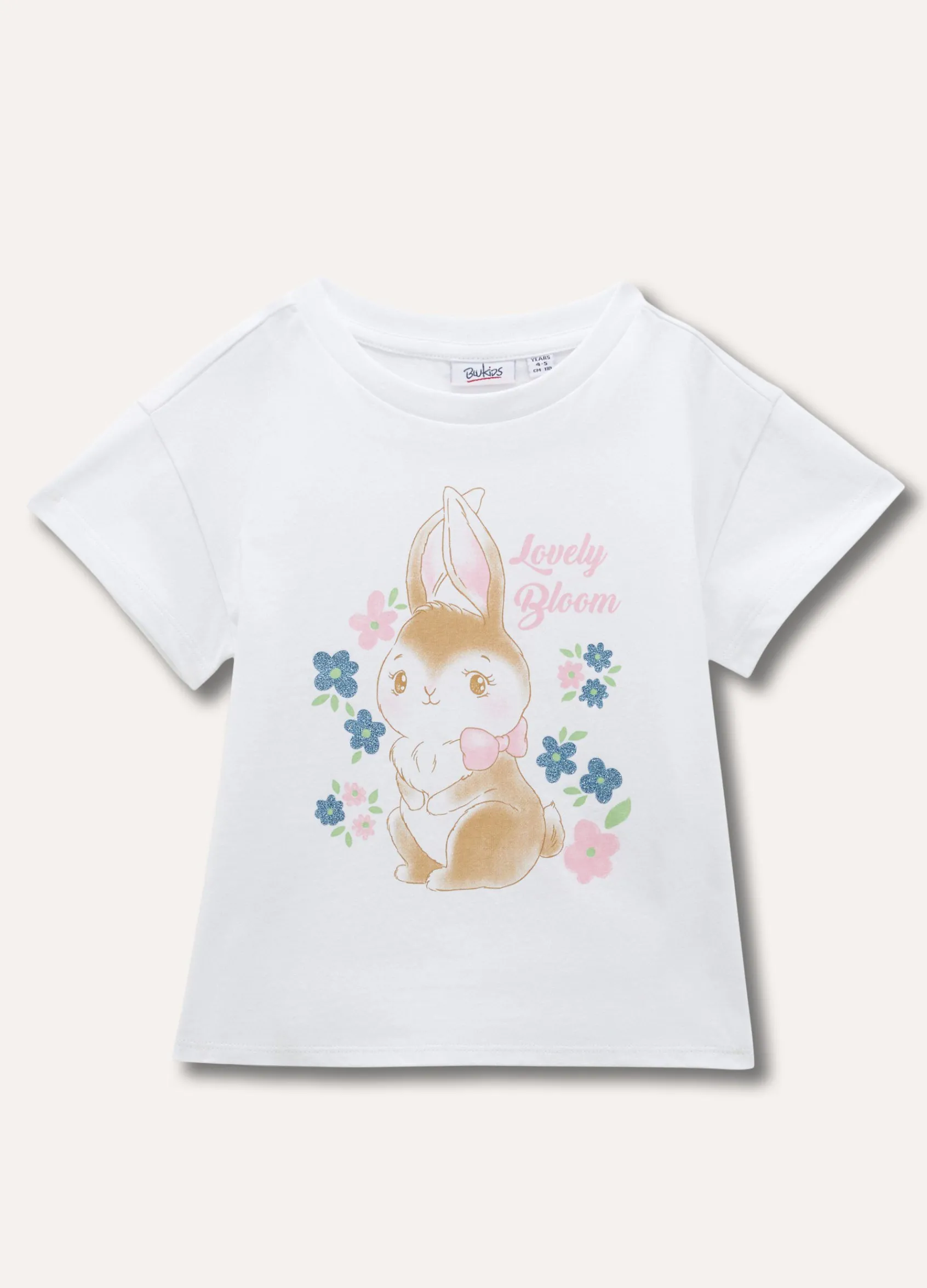 Blukids T-shirt in cotone stretch con stampa bambina- T-shirt