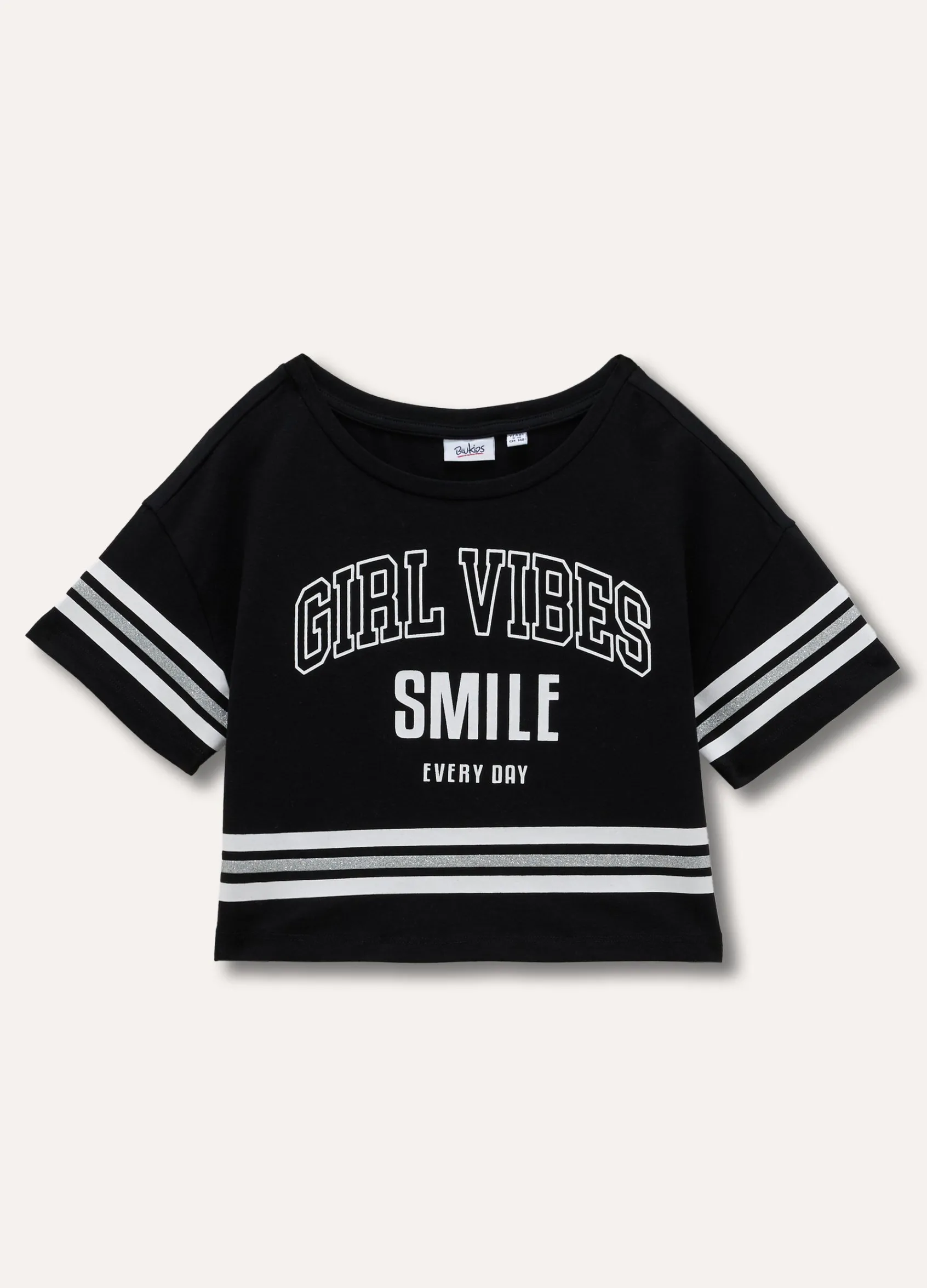 Blukids T-shirt in cotone stretch con stampa ragazza- T-shirt