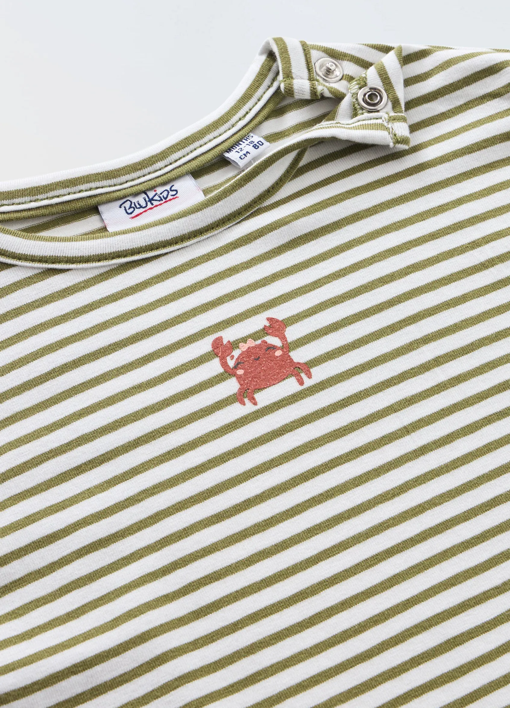 Blukids T-shirt in cotone stretch a righe neonata- T-shirt