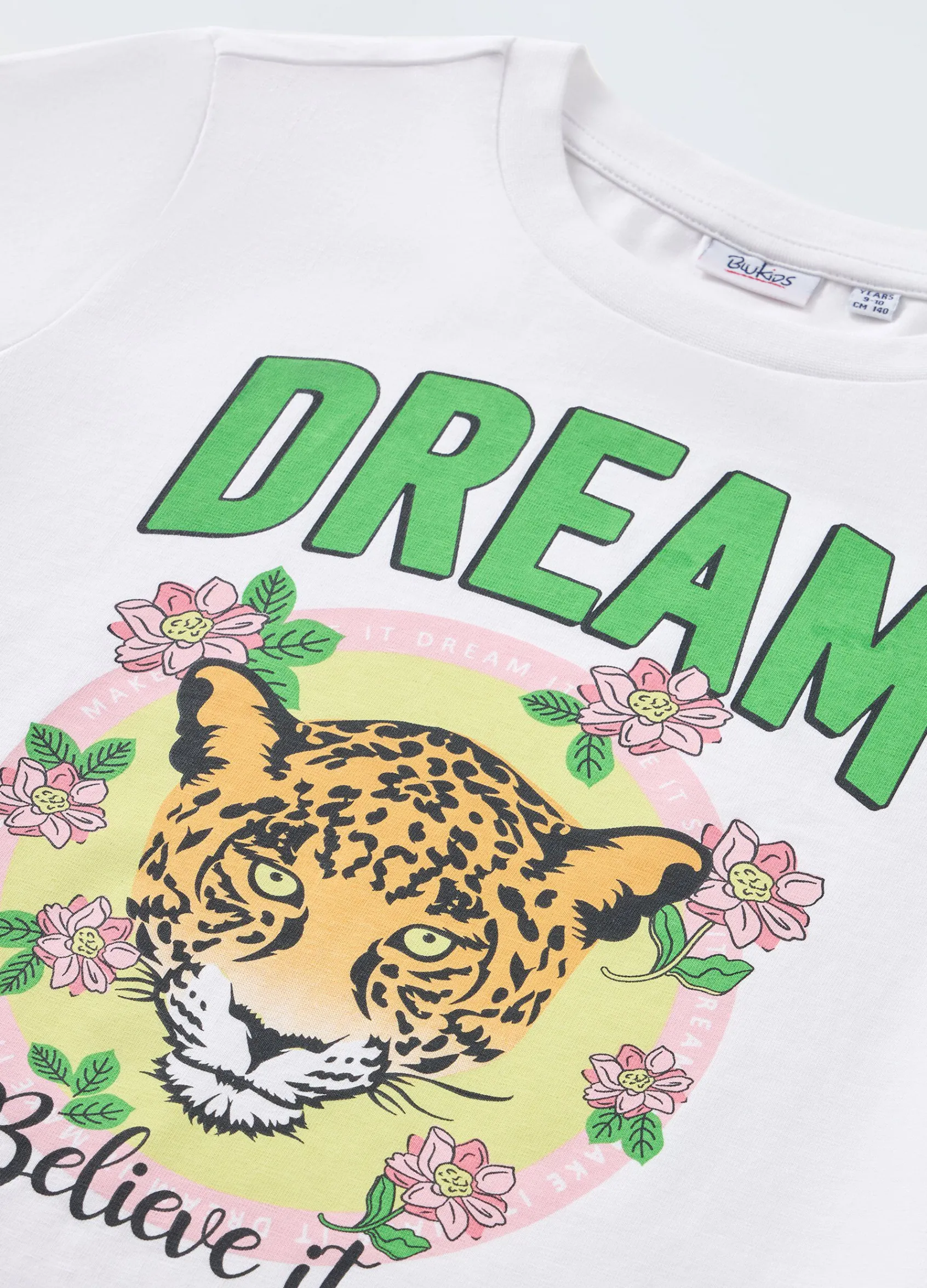 Blukids T-shirt in cotone stretch con stampa ragazza- T-shirt