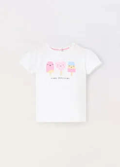 Blukids T-shirt in jersey di cotone stretch neonata- T-shirt
