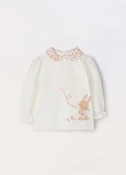 Blukids T-shirt in jersey di cotone stretch neonata- T-shirt