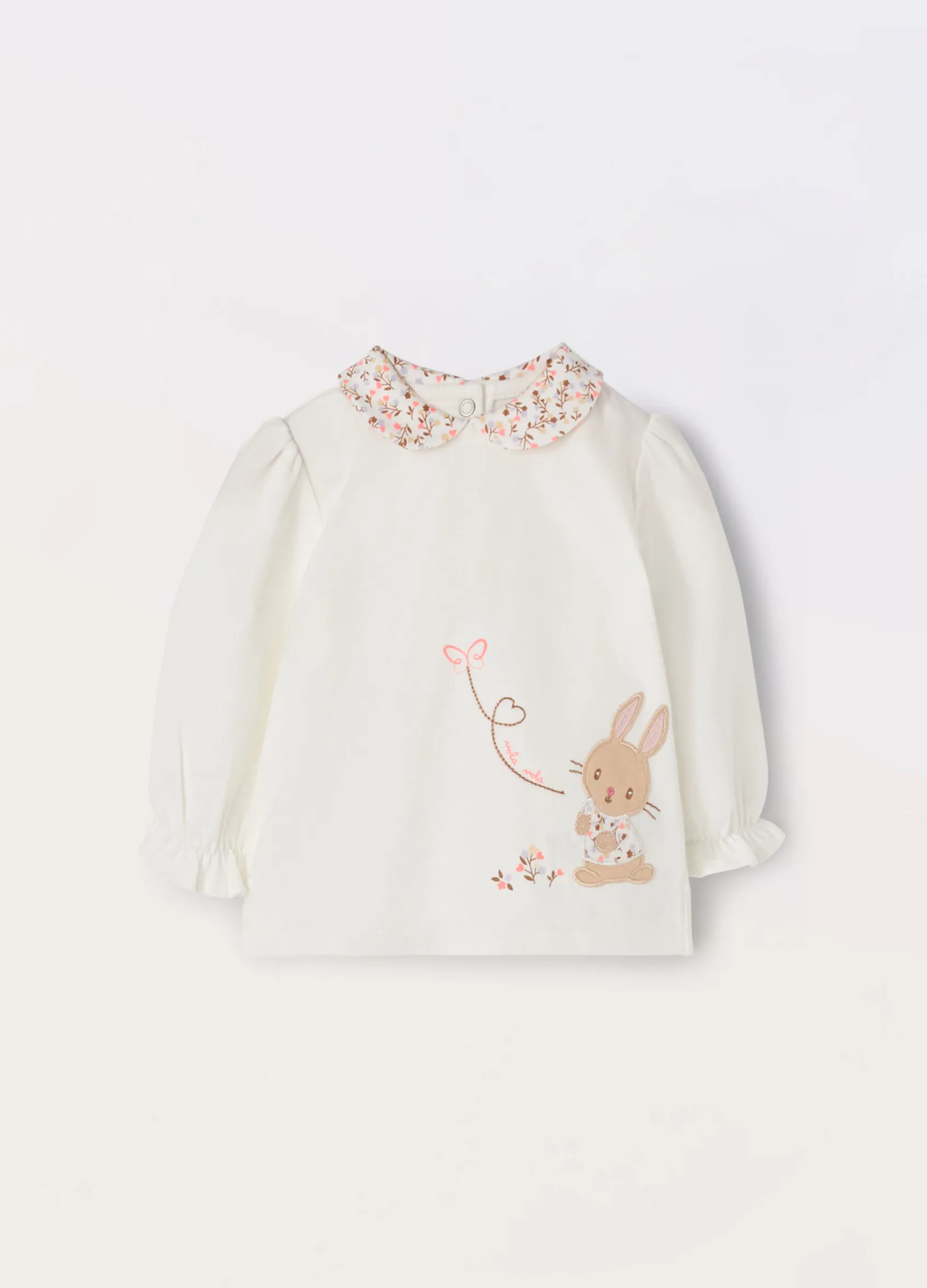 Blukids T-shirt in jersey di cotone stretch neonata- T-shirt
