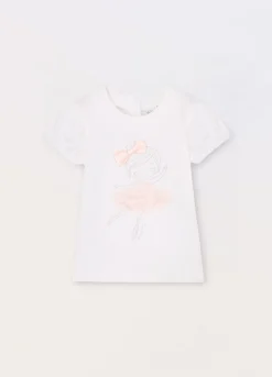 Blukids T-shirt in jersey di cotone stretch neonata- T-shirt