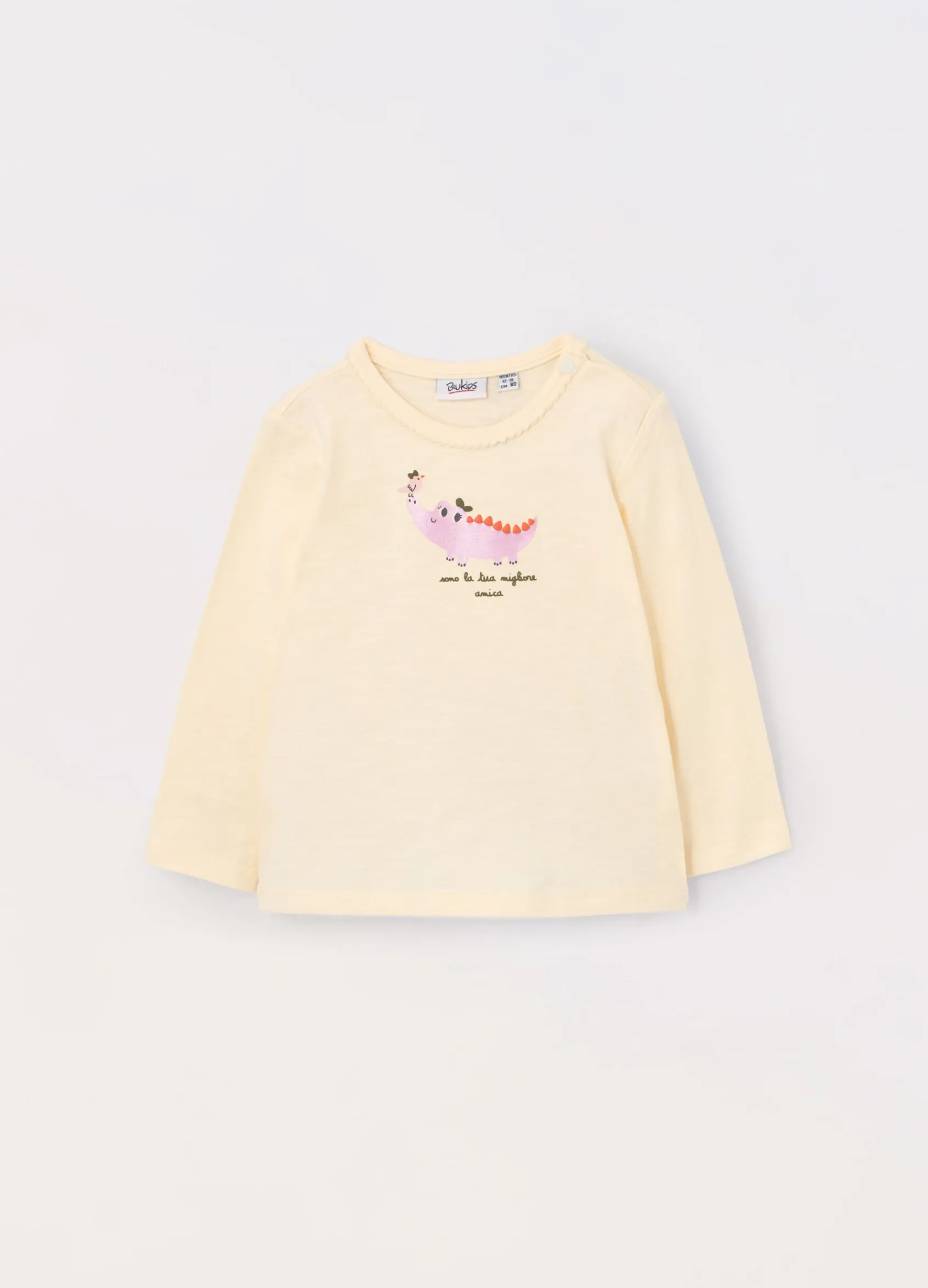 Blukids T-shirt in jersey di cotone stretch neonata- T-shirt