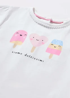Blukids T-shirt in jersey di cotone stretch neonata- T-shirt