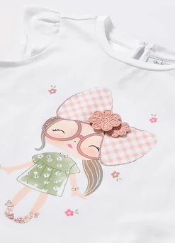 Blukids T-shirt in jersey di cotone stretch neonata- T-shirt