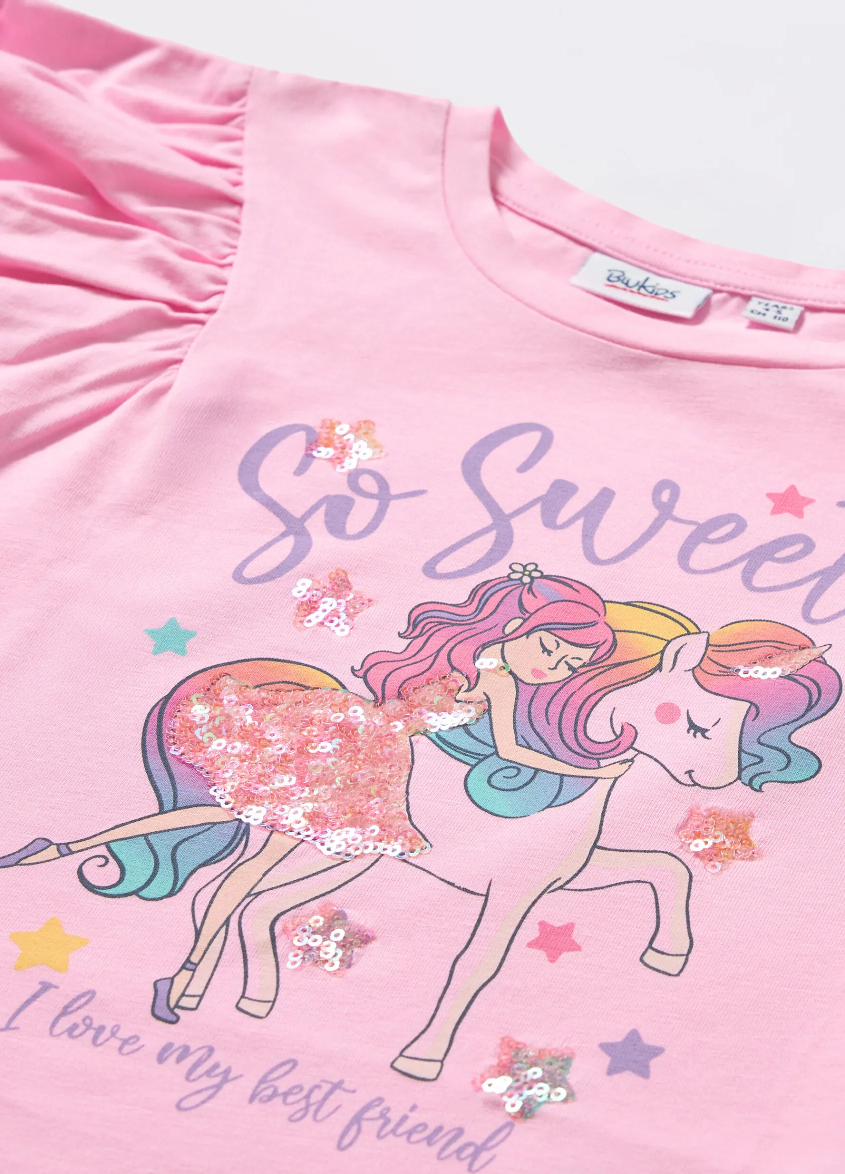 Blukids T-shirt in jersey di cotone stretch bambina- T-shirt