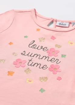 Blukids T-shirt in jersey di cotone stretch neonata- T-shirt