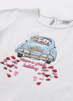 Blukids T-shirt in jersey di puro cotone neonata- T-shirt