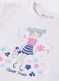 Blukids T-shirt in jersey di puro cotone bambina- T-shirt