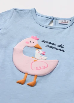 Blukids T-shirt in jersey di puro cotone neonata- T-shirt
