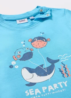 Blukids T-shirt in jersey di puro cotone neonato- T-shirt