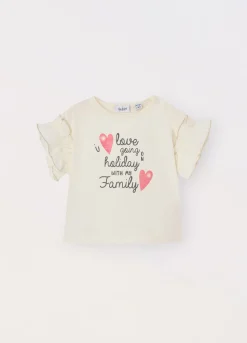 Blukids T-shirt in jersey slub di puro cotone neonata- T-shirt